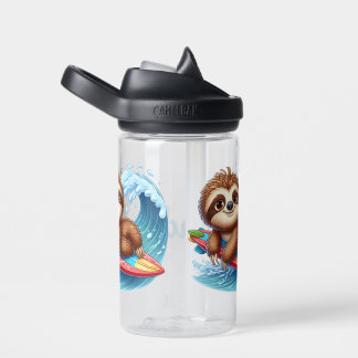 Kid Personalize Sloth Surfer Water Bottle