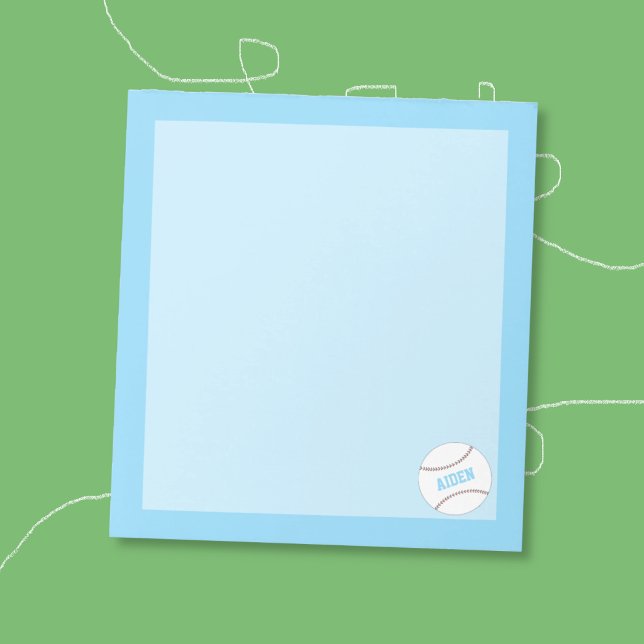 Kid Personalized Baseball Blue Notepad (Creator Uploaded)