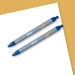Kid Personalized Blue Pen with Monkey