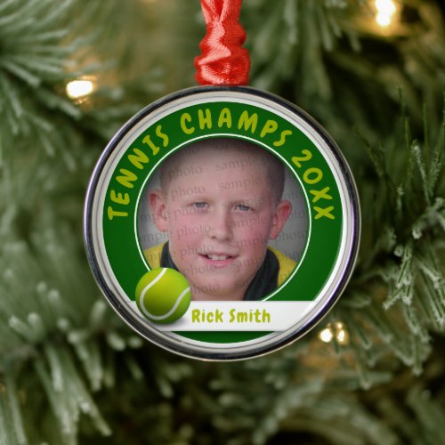 Kid Photo | Tennis Champs 20XX Metal Ornament