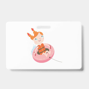 kid play in beach badge