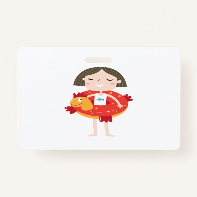 kid play in beach badge (Front)