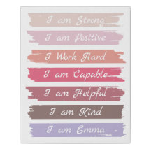 Kid Positive Encouraging Affirmation Canvas