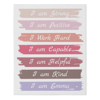 Kid Positive Encouraging Affirmation Canvas