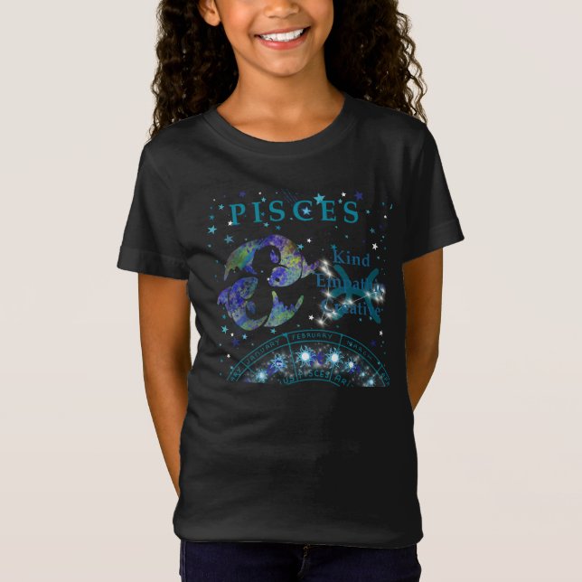 Kid Retro Pisces Zodiac Traits T-Shirt (Front)