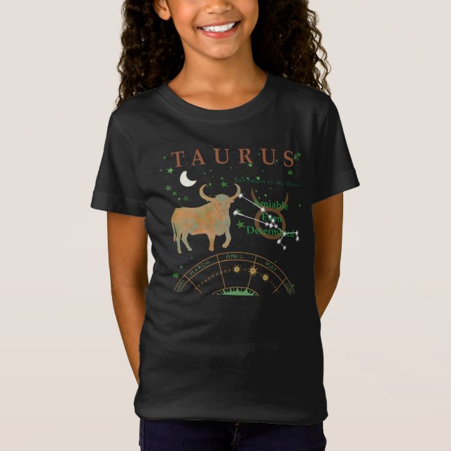 Kid Retro Taurus Zodiac Traits T-Shirt (Front)