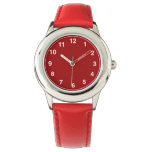 Kid’s Custom Stainless Steel Red Band Watch at Zazzle