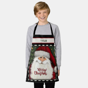 Kid’s Cute Santa Personalized Merry Christmas Apron