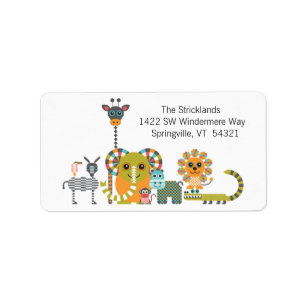 Kid’s Modern Jungle Safari Animals Address Labels