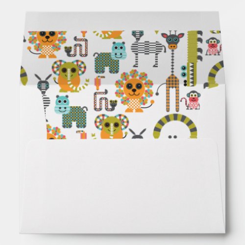 Kid’s Modern Jungle Safari Animals Envelopes