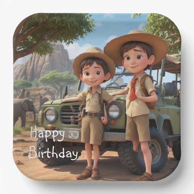 Kid’s Safari Paper Plates (Front)