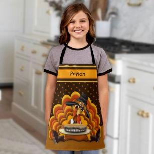 Kid’s Thanksgiving Cute Turkey Inspirivity Apron