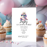 Kid`s Unicorn 3rd Birthday Invitation<br><div class="desc">Kid`s Unicorn 3rd Birthday Invitation A cute and colorful design featuring a unicorn wearing a birthday hat and sunglasses. There is also a cake with 3 candles. The back of the card is mauve.. To make this your own, click personalize on the listing page. If you have any questions about...</div>