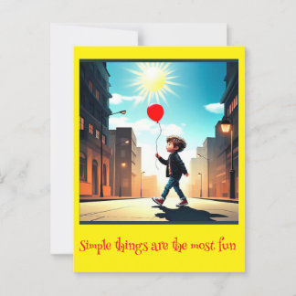 " KID STROLLING INTO SUNSHINE " POSTCARD