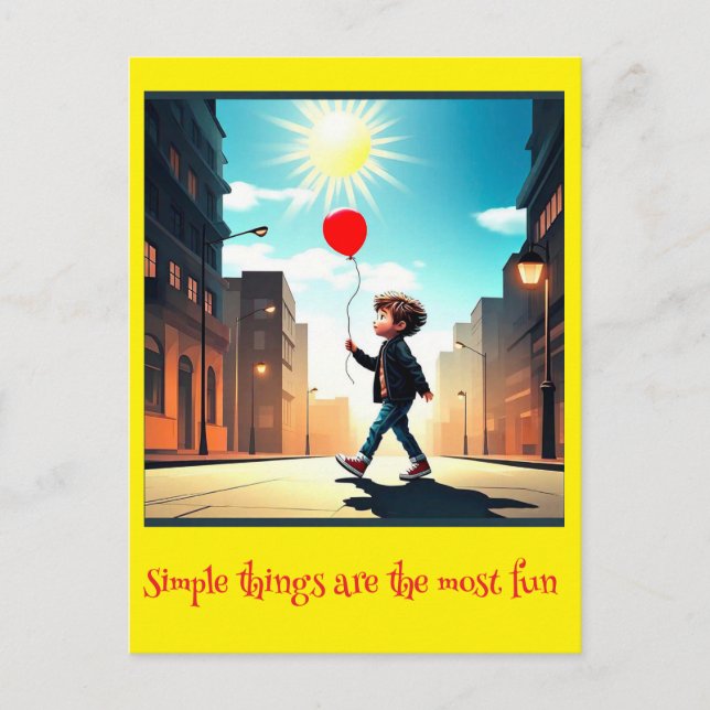 " KID STROLLING INTO SUNSHINE " POSTCARD (Front)