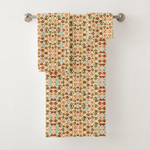 Kid-themed towel and washcloth set with playful 