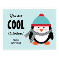 Kid Valentine's Day Card - Cool Penguin