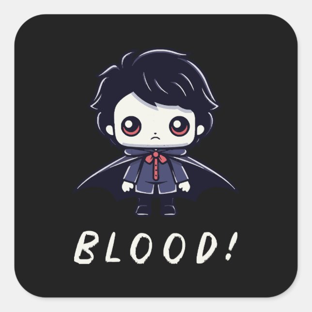 Kid Vampire Square Sticker (Front)