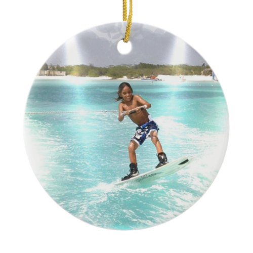 Kid Wakeboarding Ornament