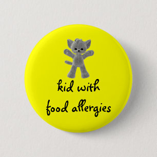 Kid with food allergies button