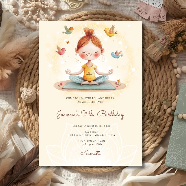 Kid Yoga birthday party Invitation (Creator Uploaded)