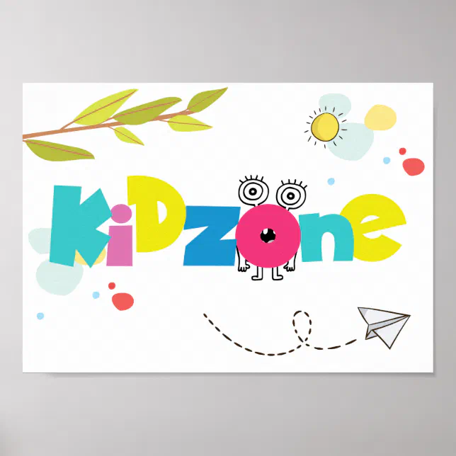 Kid Study Zone Sign Kid zone sign poster | Zazzle