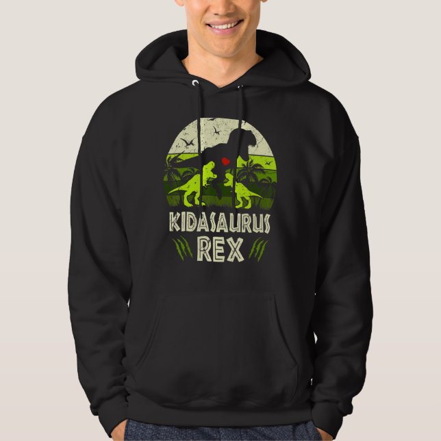Kida Dinosaur T Rex Kidasaurus 2 Kids Family Match Hoodie (Front)