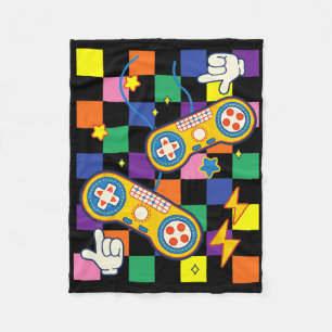 Kidcore Aesthetic Fabric Video Game Patches Alt Cl Fleece Blanket