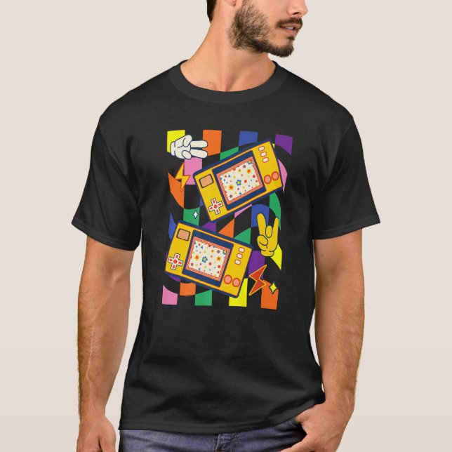 Kidcore Aesthetic Game Console Fabric Patches Alt  T-Shirt (Front)