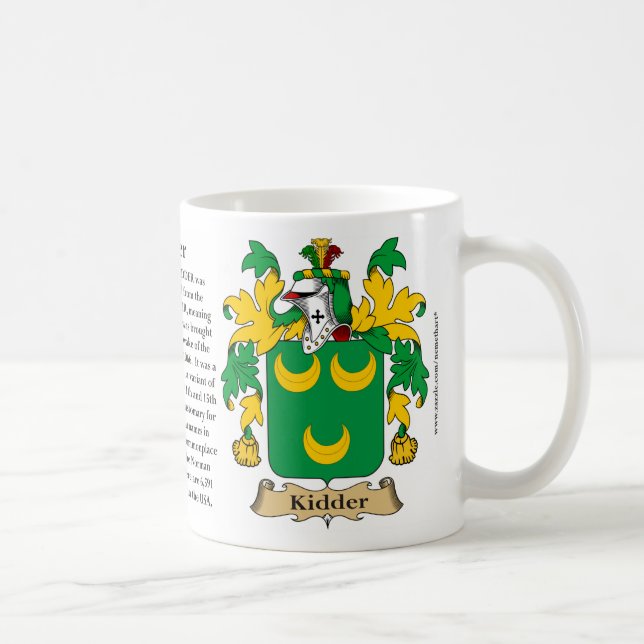Kidder, the Origin, the Meaning and the Crest Coffee Mug (Right)