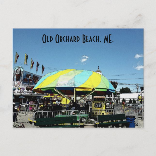 Kiddes Car and Truck Amusement Park Ride Postcard (Front)