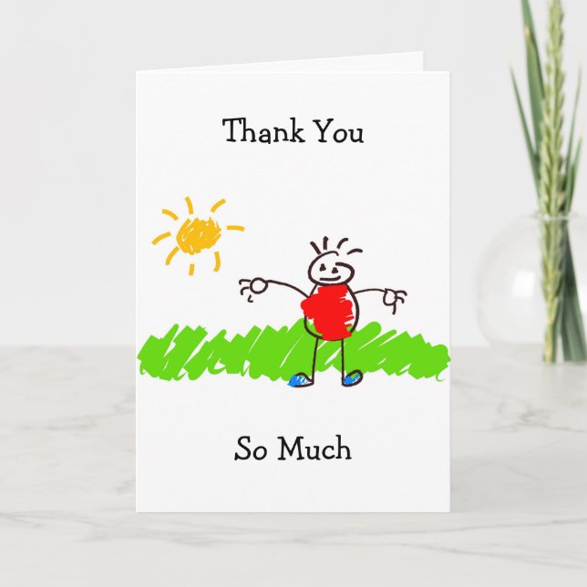 Kiddie Art, Thank You, So Much Thank You Card (Front)