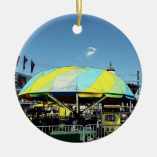 Kiddie Car and Truck Amusement Park Ride Ceramic Ornament