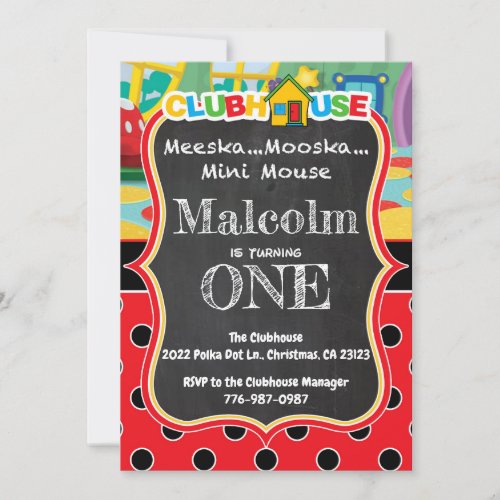 Kiddie Clubhouse Birthday Invite