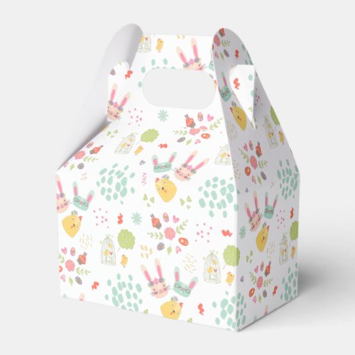 Kiddie Easter Bunny Pattern Favor Boxes