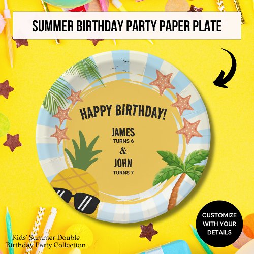 Kiddie Summer Theme Birthday Party Paper Plate