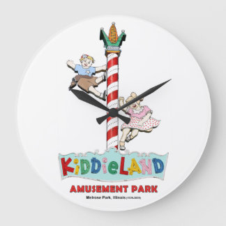 Kiddieland Melrose Park, IL, Pole Sign Large Clock