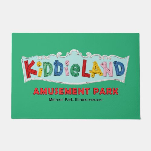 Kiddieland Melrose Park IL Text Sign Doormat