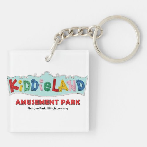 Kiddieland Melrose Park IL Text Sign Keychain