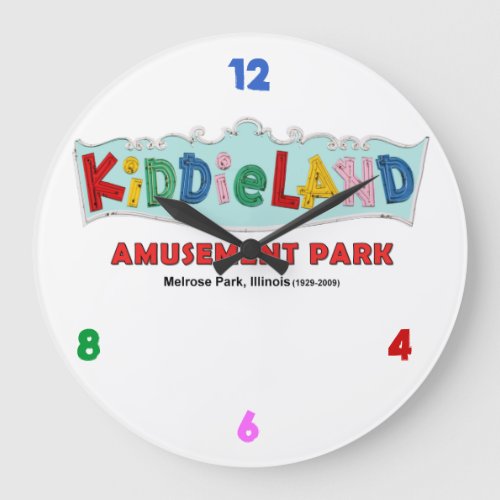 Kiddieland Melrose Park IL Text Sign Large Clock