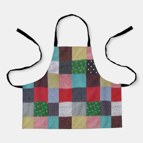 kiddies colorful pattern squares vintage patchwork apron