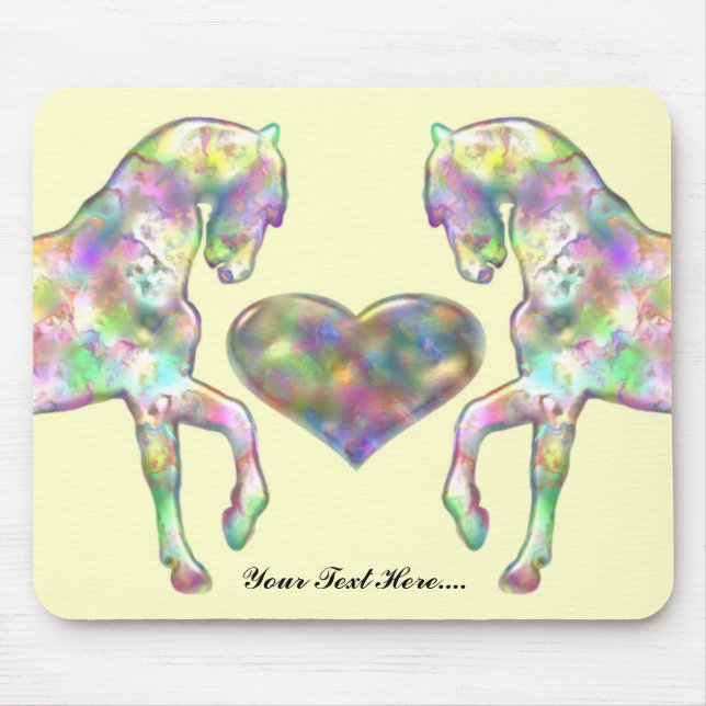 Kiddies Horse and Love Heart Mouse Pad (Front)