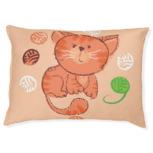 Kiddy Toy Cat: Vintage Illustration. Pet Bed