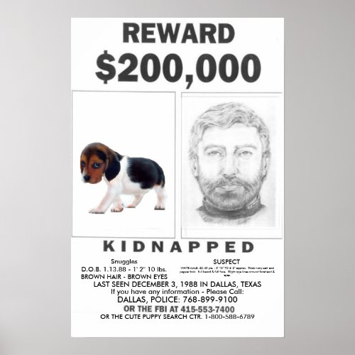 Kidnapped Fully CUSTOMIZABLE Poster REWARD