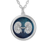 Kidney 2 Drawing Silver Plated Necklace at Zazzle
