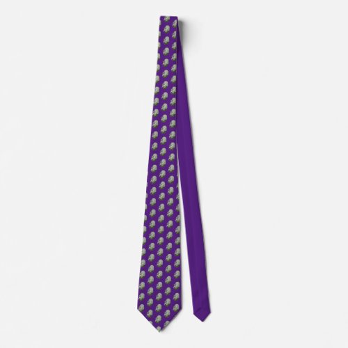 Kidney Art Purple  Neck Tie