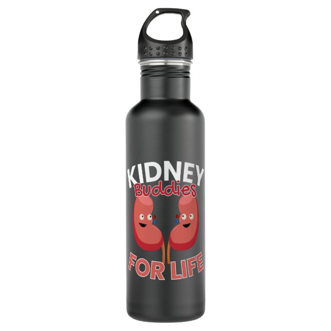 Kidney Buddies For Life Kidney Donations Stainless Steel Water Bottle (Front)