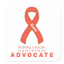 Kidney Cancer Advocate White Square Sticker