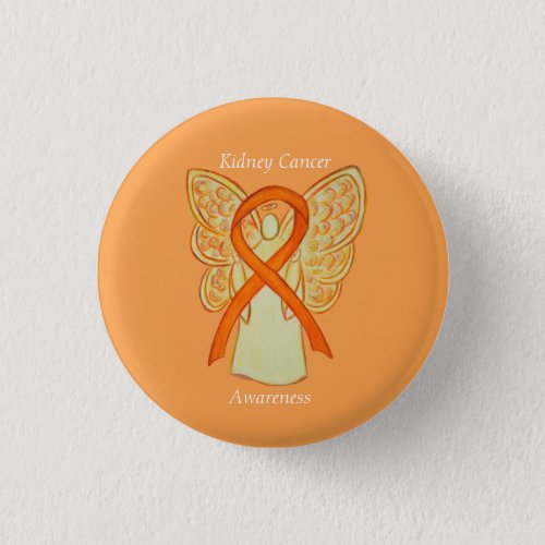 Kidney Cancer Angel Awareness Ribbon Custom Pin