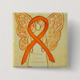 Kidney Cancer Angel Awareness Ribbon Custom Pin